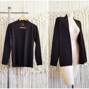 {euc} 100% Wool Espresso Open Front Cardigan 🍂